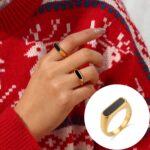 Stainless Steel Fine Polished Gold Ring Classic Design