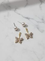 Korean Style 925 Front Back Earrings Minimal Elegant Jewelry