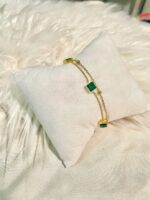 Luxury double layer emerald bracelet for women party wear