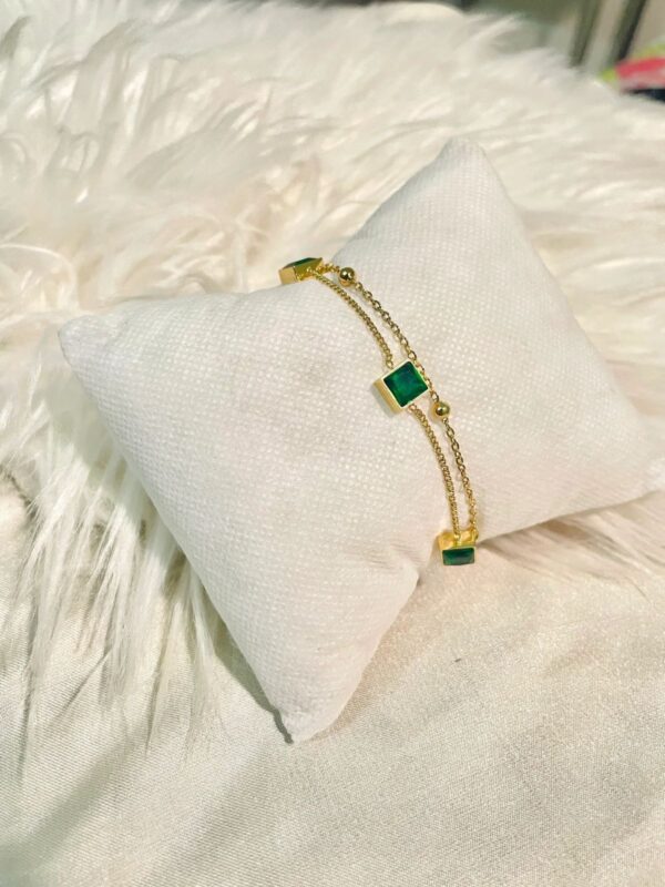 Luxury double layer emerald bracelet for women party wear